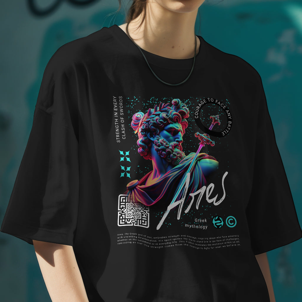 Ares, Greek God, Myth, Urban Design, Oversize T-shirt