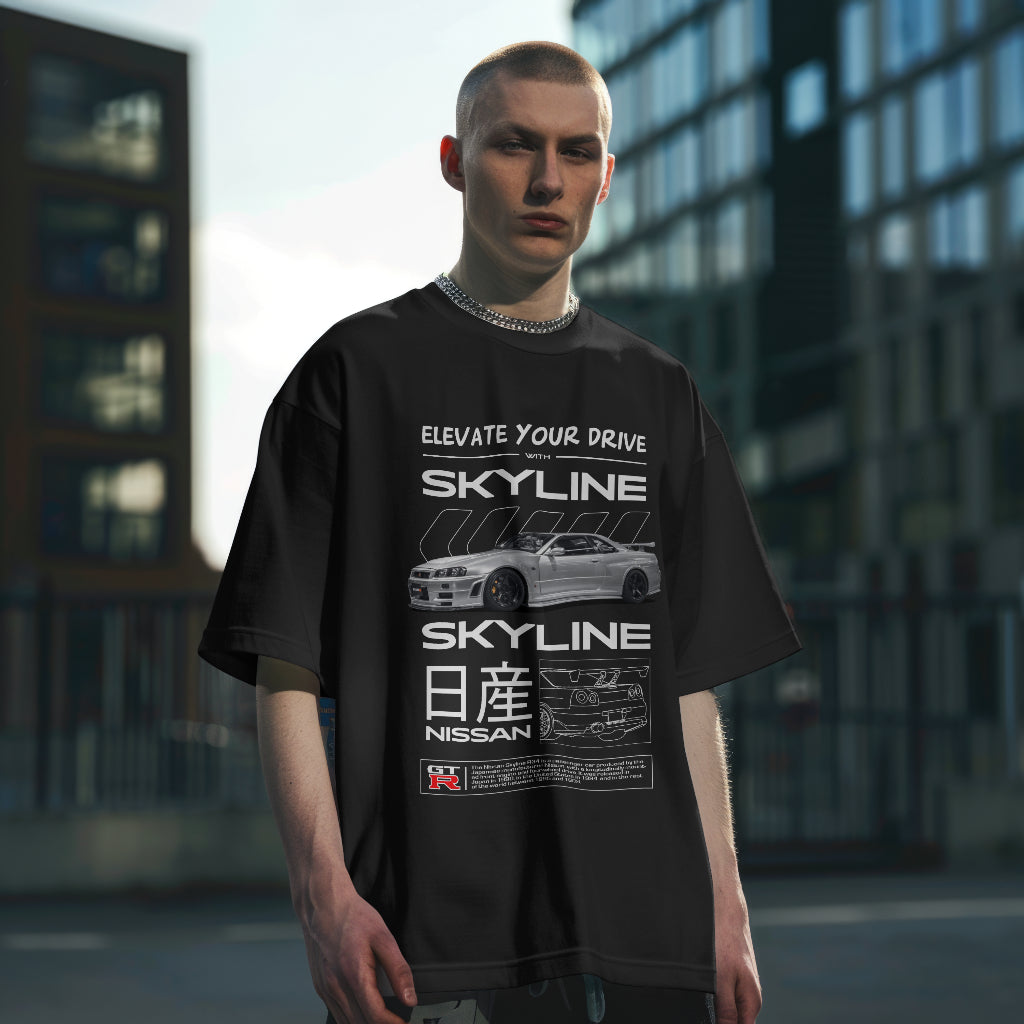 Car design - Skyline,Mustang, Oversize T-shirt