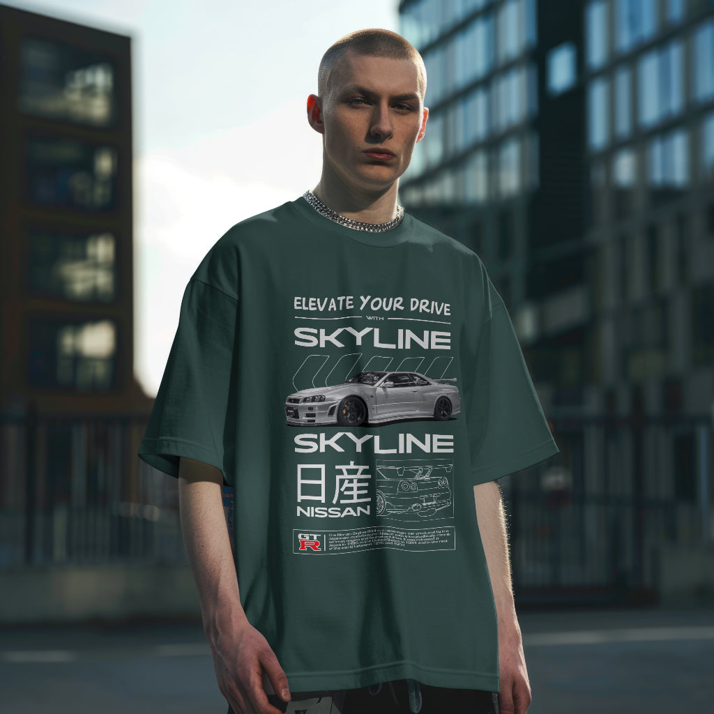Car design - Skyline,Mustang, Oversize T-shirt