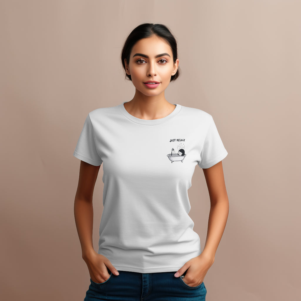 Just Relax - Girl in a bath Basic T-shirt